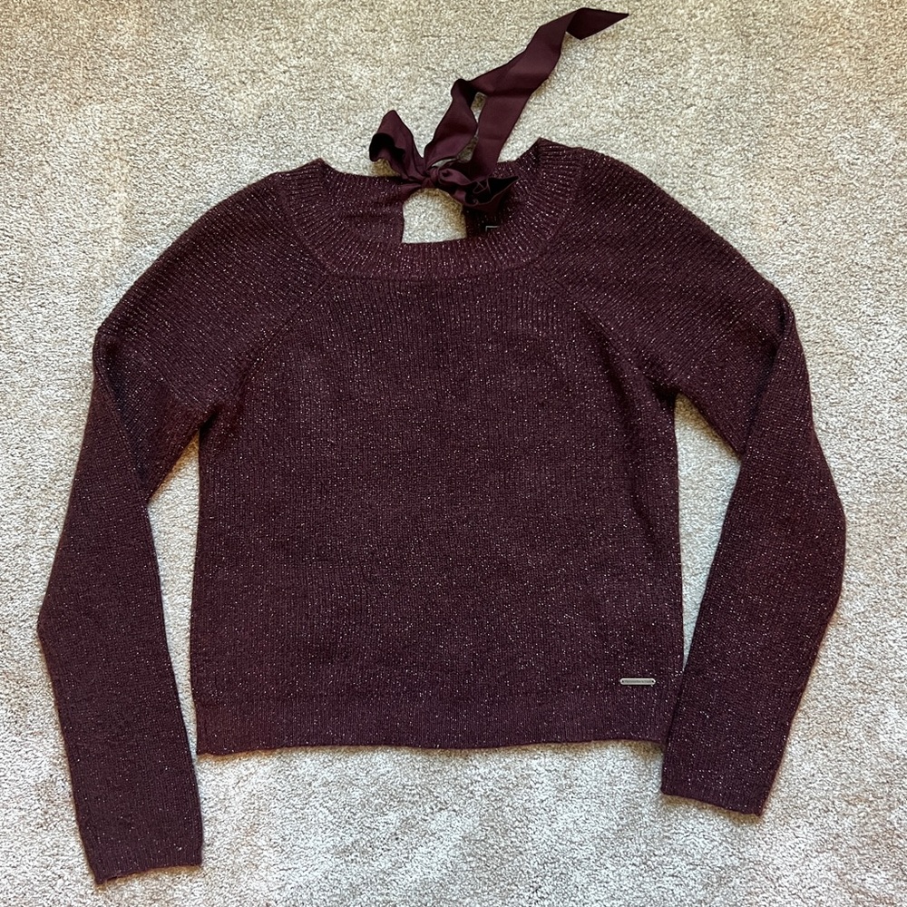 Abercrombie maroon shimmer sweater